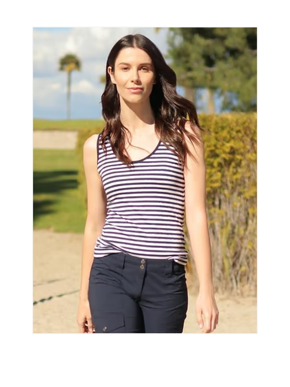 Anatomie Bri Black and White Striped Tank